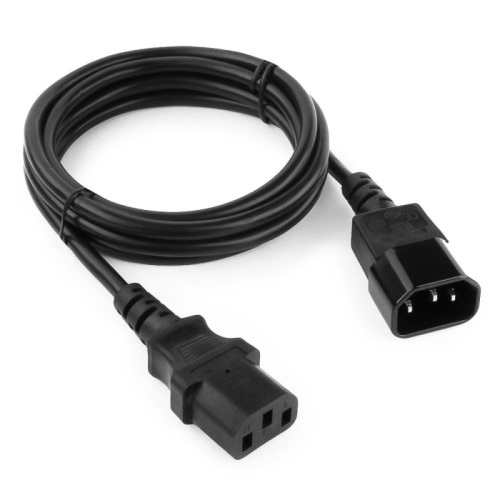 Кабель питания сист.блок-монитор Cablexpert PC-189, 1.8м, C13-C14, 6А, черный, с заземлением | код PC-189 | Cablexpert