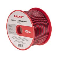 Кабель акустический REXANT 2х0,75 мм кв, красно-черный, бухта 100 м | код 01-6104-3 | REXANT
