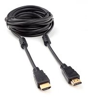 Кабель HDMI Cablexpert CCF2-HDMI4-15, 4,5м, v2.0, 19M/19M, черный, позол.разъемы, экран, 2 ферр кольца, пакет | код CCF2-HDMI4-15 | Cablexpert