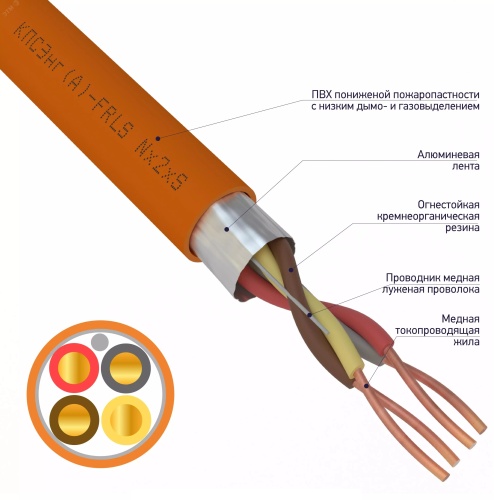 Кабель огнестойкий КПСЭнг(А)-FRLS 2x2x0,75 кв.мм, 200 м, | код 01-4910-1 | REXANT Кабель огнестойкий КПСЭнг(А)-FRLS 2x2x0,75 кв.мм, 200 м, | код 01-4910-1 | REXANT