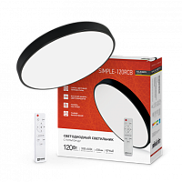 Светильник сд SCANDY SIMPLE-120RCB 120Вт 230В 3000-6500K 9600Лм 500x50мм с пультом ДУ черный IN HOME | код 4690612047126 | IN HOME