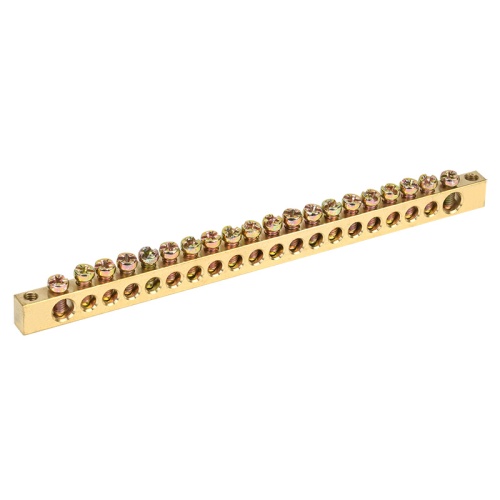 Шина PEN земля-ноль 6х9 мм 20/2 (20 групп/крепеж по краям) REXANT | код 11-2370 | REXANT