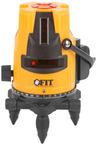 Уровень лазерный самоуспокаивающийся, зеленые лучи, горизонталь + 4 вертикали, диапазон 20 м, Li-Ion аккум., 2 уровня яркости, без треноги, коробка | код 18635 | FIT фото 2