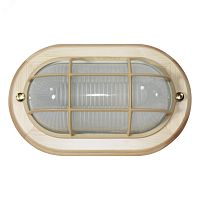 Светильник Самарканд 1402 Овал малый НПП 03-60-022 IP 65 матовый корпус с решеткой дер. сосна ИУ | код 1005500985 | Элетех