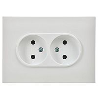 SKANDY Розетка 2-местная без заземления с защитными шторками 10А в сборе SK-R09W арктический белый IEKновинка | код SK-R23-10-K01-F | IEK