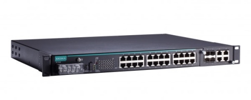 Коммутатор PT-7528-24TX-WV IEC 61850-3 managed rackmount Ethernet switch system with up to 28 ports (including 1 slot for a fast Ethernet or Gigabit m | код 00-06086788 | MOXA