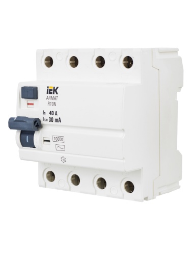 ARMAT Выключатель дифференциального тока R10N 4P 40А 30мА тип A | код AR-R10N-4-040A030 | IEK фото 3 ARMAT Выключатель дифференциального тока R10N 4P 40А 30мА тип A | код AR-R10N-4-040A030 | IEK фото 3