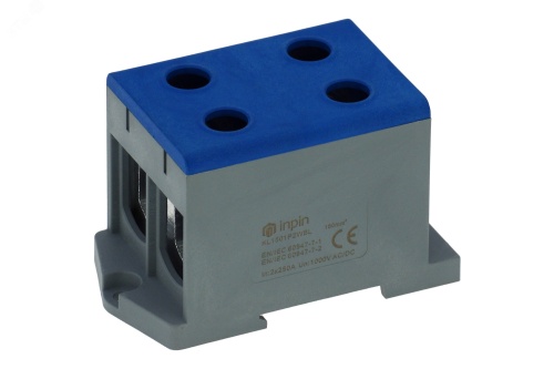 Клемма синяя, 4 подключения 25-150мм 1000V 250/320А | код KL1501P2WBL | INPIN