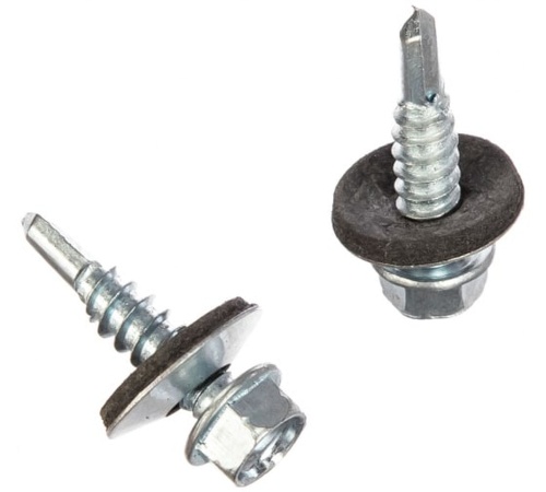 Саморез кровельный 5.5х25 сверло шайба EPDM | код screw-KR-5.5х25s | Крепдил