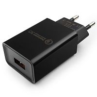 Адаптер питания Cablexpert MP3A-PC-17, QC 3.0, 100/220V - 1 USB порт 5/9/12V, черный | код MP3A-PC-17 | Cablexpert