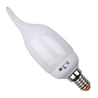 Лампа люминесцентная компакт. КЭЛ-CВ 9Вт E14 свеча 2700К | код. LLE61-14-009-2700 | IEK
