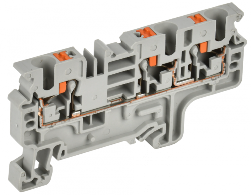Колодка клеммная CP-MC 3 вывода 4мм2 серая IEK | код YCT22-00-3-K03-004 | IEK