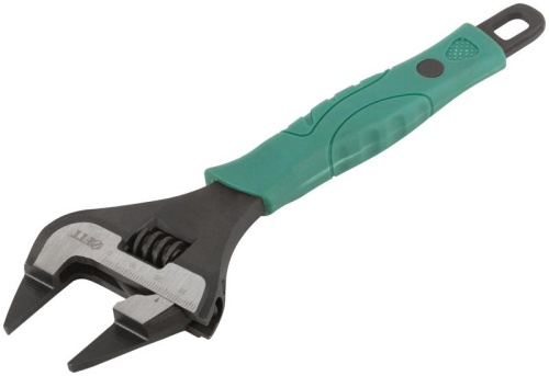 Ключ разводной ''Карат'', CrV, обточенные узкие губки, шкала, увелич.захват, прорезин.ручка 200 мм ( 39 мм ) | код 70202 | FIT фото 2