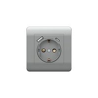 (NEW3-E) Розетка с/з со шторками, 16А+ USB двойная A+С, 5В/2,1А, серебряный | код 431454 | CHINT
