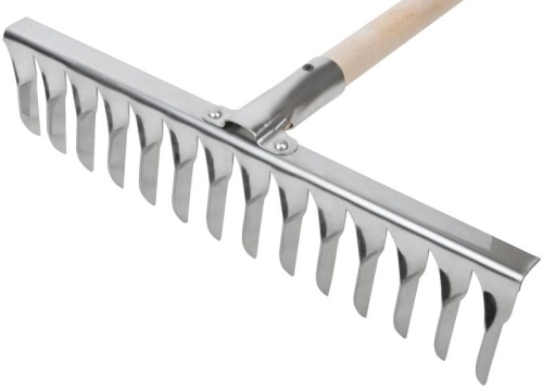 Грабли, витой зуб, нержавеющая сталь, 14 зубьев, с деревянным черенком | код 76984 | FIT Грабли, витой зуб, нержавеющая сталь, 14 зубьев, с деревянным черенком | код 76984 | FIT