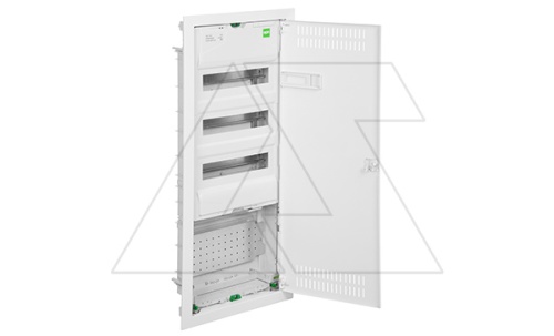 Щит встраив. MSF TWIN RP комбинированный, 3*12M+1xМП перф., N/PE-шинки, 1xSCHUKO, мет. дверь, белый RAL9016, 358x853x94mm, IP30 | код 2015-03S | Elektro-plast Nasielsk