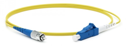 Патч-корд волоконно-оптический (шнур) SM 9/125 (OS2) FC/UPC-LC/UPC 2 мм simplex LSZH 50 м, Hyperline FC-S2-9-FC/UR-LC/UR-H-50M-LSZH-YL | код 247453 | Hyperline