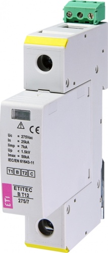 Ограничитель перенапряжения ETITEC B T12 275/7 (1+0) 1p RC | код 002440337 | ETI
