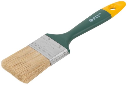 Кисть флейцевая "Контур" натур. светлая щетина пластиковая ручка 2дюйм (50мм) FIT 01165 фото 2