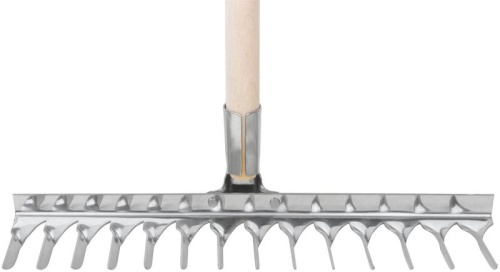Грабли, витой зуб, нержавеющая сталь, 14 зубьев, с деревянным черенком | код 76984 | FIT фото 4 Грабли, витой зуб, нержавеющая сталь, 14 зубьев, с деревянным черенком | код 76984 | FIT фото 4