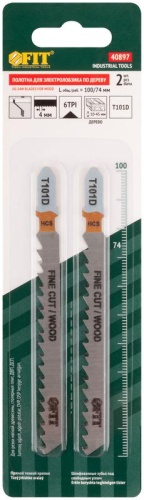 Полотно по дереву HCS шлифованные под свободным углом зубья 100/74/4мм (T101D) (уп.2шт) FIT 40897 фото 3