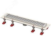 трап линейный с сухим затвором, с вертикальным выходом d50 мм, решетка 500 мм, решетка нержавеющая сталь | код 101200425 | Татполимер