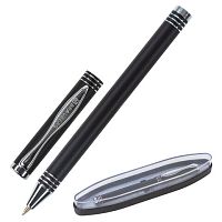 Ручка подарочная шариковая BRAUBERG Magneto, СИНЯЯ, корпус черный с хромированными деталями, линия письма 0,5 мм | код 143494 | BRAUBERG