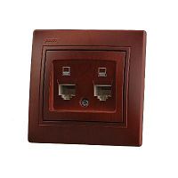 Мира Розетка двойная компьютерная вишня | код 701-0601-141 | LEZARD