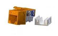 Hyperline KJ9-8P8C-C6-90-OR Вставка Keystone Jack RJ-45(8P8C), категория 6, оранжевая | код 432660 | Hyperline