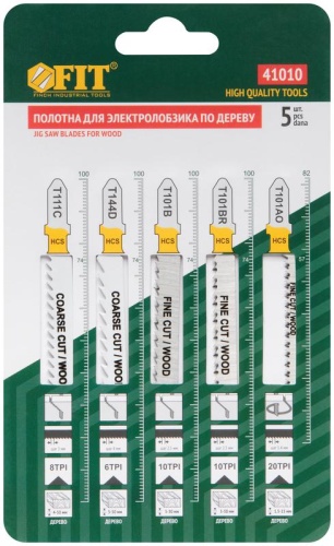 Набор полотен для электролобзика 5шт (T111C T144D T101B T101BR T101AO) FIT 41010