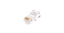 Коннектор NIKOMAX RJ45/8P8C под витую пару, Кат.5e (Класс D), 100МГц, покрытие 6мкд, под многожильный кабель, неэкранированный, круглый ввод, уп-ка 100шт. | код NMC-RJ88RE06UD1-100 | NIKOMAX