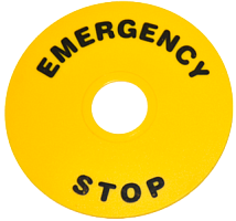 Комплект желтых табличек, круг, Emergency Stop, 60мм (уп. 2 шт.) | код 137339 | MEYERTEC