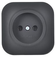 GLORY Розетка 1-местная для открытой установки без заземления без защитных шторок 10А РС20-2-ХЧм черный матовый IEK | код ERH10-K02M-10 | IEK