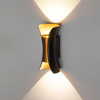 Светильник светодиодный WL42 BK+GD 10Вт 3500К IP54 для интерьера/фасадов черн./зол. | код Б0054420 | Эра