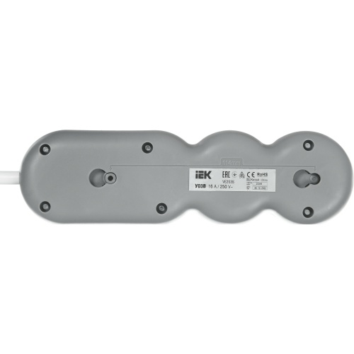 Удлинитель У03В 3 места 2P+PE/1,5м 3х1,5мм2 16А/250В UNO | код WYP53-16-03-D15-ZK | IEK фото 2