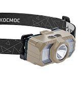 Фонарь аккумуляторный налобный 2Вт LED+2Вт SMD LED+красн. съемные Li-ion 2x18650 1200мА.ч=2400 мА.ч корпус ABS-пластик USB-шнур регулируемый эласт. ремешок | код KOC506Lit | КОСМОС