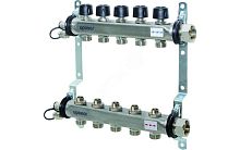 Коллекторная группа нержавеющая сталь Smart 3/4'х8 выходов с клапанами евроконус | код 1088051 | Uponor