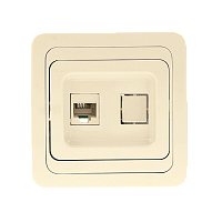 Розетка RJ-45 1-местная бежевая Лондон (10шт) EKF | код EEK01-035-20 | EKF