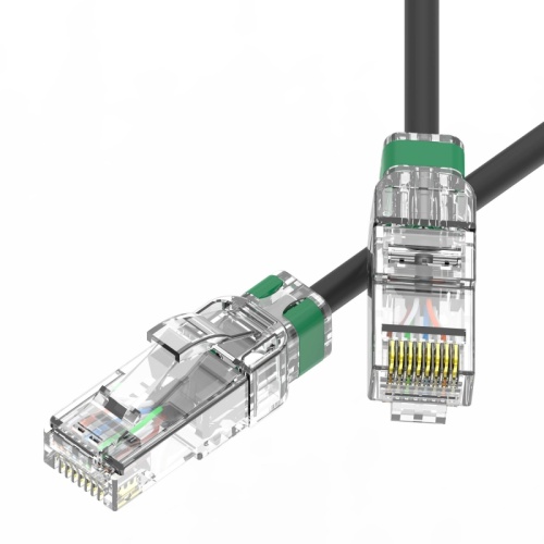 Патч-корд неэкранированный SLIM CAT6A U/UTP 4х2, 28 AWG, LSZH, чёрный, 0,5м | код RN6AUU4505BK-28 | DKC
