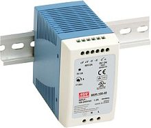Источник питания AC-DC, 100Вт, вход 85…264V AC, 47…63Гц /120…370В DC, выход 12В/0…8A, рег. вых=0…+20%Uном, изоляция 3000В AC, в кожухе на DIN-рейку 55х90х100мм, -10…+60С. | код MDR-100-12 | MeanWell
