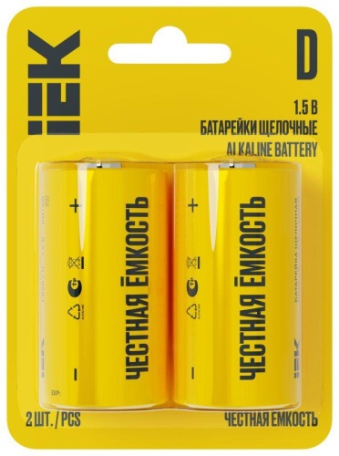 Элемент питания щелочной Alkaline LR20/D (блист.2шт) | код ABT-LR20-OP-L02 | IEK