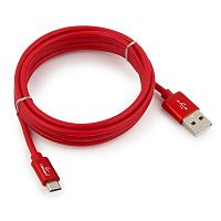 Кабель USB 2.0 Cablexpert CC-S-mUSB01R-1.8M, AM/microB, серия Silver, длина 1.8м, красный, блистер | код CC-S-mUSB01R-1.8M | Cablexpert