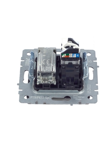 BRITE Розетка двойная TV+RJ45 кат.5E РТВ/РК12-БрС сталь | код BR-AK20-1-K46 | IEK фото 6
