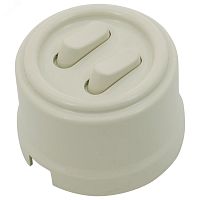 Выключатель 2-кл., пластик, цвет Слоновая кость (клавишный) | код B1-222-211 | Bironi