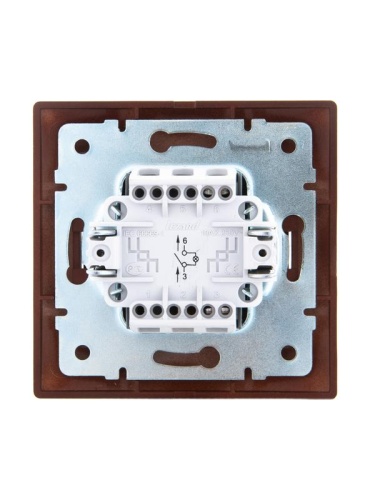 Выключатель одноклавишный, с подсветкой, вишня | код 701-0601-111 | LEZARD фото 4 Выключатель одноклавишный, с подсветкой, вишня | код 701-0601-111 | LEZARD фото 4