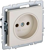 BRITE Розетка 1-местная без заземления без защитных шторок 10А РС10-1-0-БрКр бежевый | код BR-R10-10-K10 | IEK