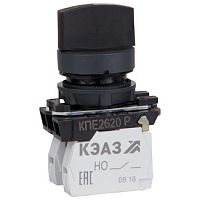 Переключатель КПЕ1631Р-черный-3но+1нз-ручка-фикс-2поз-IP65 | код 274307 | КЭАЗ
