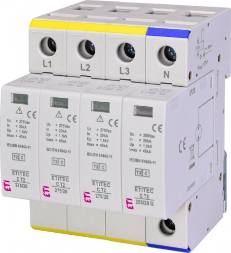 Ограничитель перенапряжения ETITEC C T2 275/20 (3+1) 4p | код 002440403 | ETI
