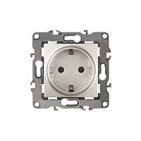 Розетка 2P+E Schuko со шторками, 16A-250В, Эра12, перламутр, 12-2102-15 | код Б0019326 | ЭРА