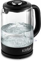 Чайник электрический Kitfort КТ-6156 1.5л. 2200Вт черный корпус: стекло/пластик | код 1876076 | KITFORT